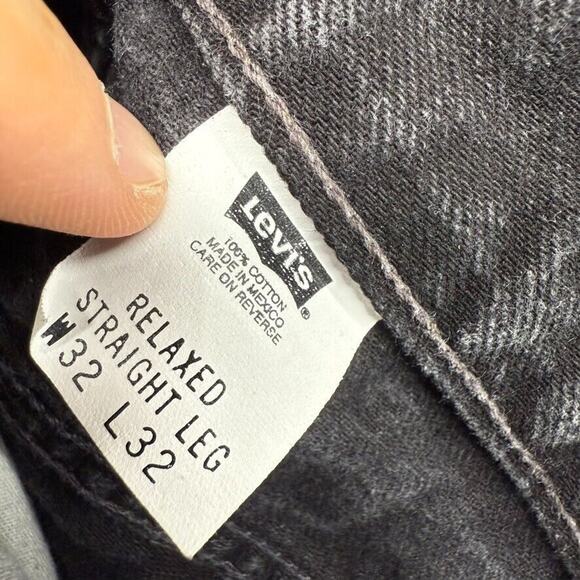 Vintage Levi's Jeans Men's 32x32 Fits 30x32 Black Relaxed Straight Faded Red Tab - Picture 10 of 11